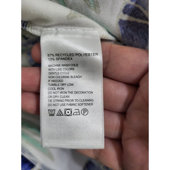 Tommy Bahama Small Island Zone Cowl Neck Pullover Blue Green NWT UPF Wicking - Picture 9 of 9